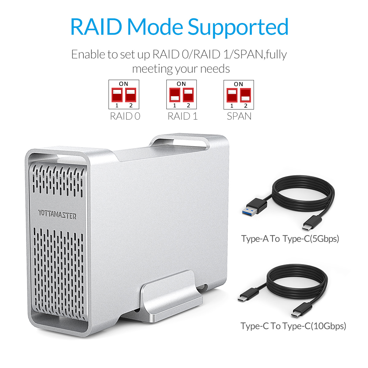 RAID機能10Gbps Y-desktop D35-RAID II Amazon.com: Yottamaster Aluminum 3.5